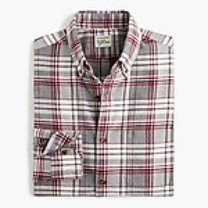 J. Crew Brushed twill shirt in tartan plaid